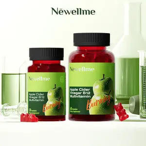 Newellme-Updated Version Apple Cider Vinegar Gummies Formulated - supports digestion, detoxification and cleansing - ACV Gummies W/VIT B12 Vitamin
